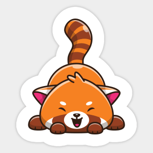 Cute Happy Red Panda Cartoon (2) Sticker